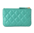 Chanel Classic Zipped Case Pouch, £350, Accessories, Green, Leather, Back view